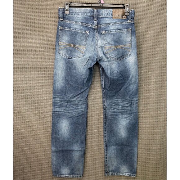 Express Jeans Mens Size 30x30 Blue Rocco Slim Fit Straight Leg Distressed Denim - Picture 2 of 10